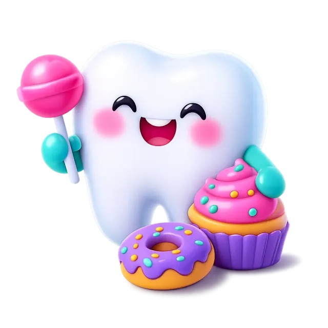 ภาพประกอบคำว่า sweet tooth (ความชอบของหวาน (คนขี้หวาน))
