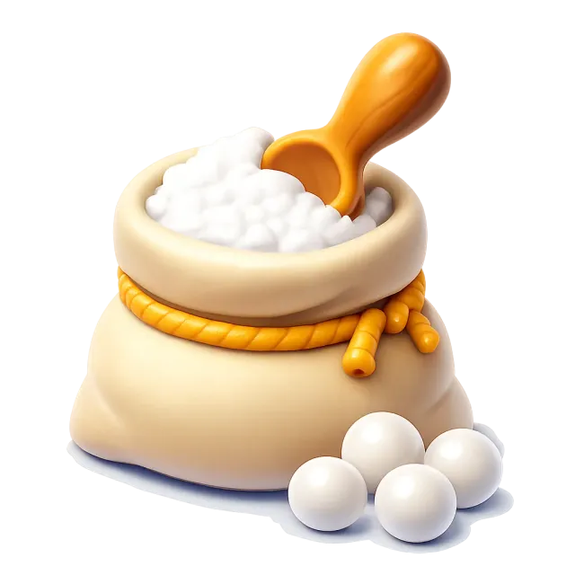 ภาพประกอบคำว่า tapioca (แป้งมันสำปะหลัง / สาคู)