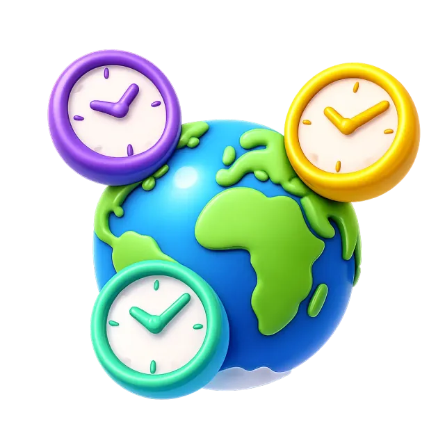 ภาพประกอบคำว่า time zone (เขตเวลา)