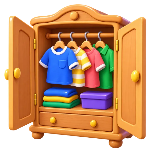 ภาพประกอบคำว่า wardrobe (ตู้เสื้อผ้า)