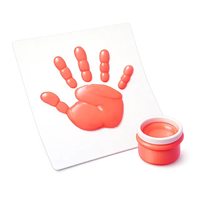 ภาพประกอบคำว่า handprint (รอยฝ่ามือ)
