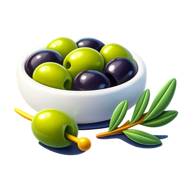 ภาพประกอบคำว่า olive (ลูกมะกอก (โอลีฟ))